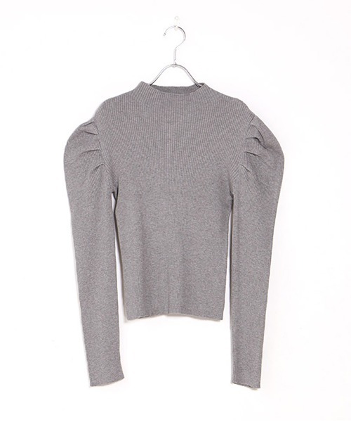 Bab（バブ）の「【WEB限定】パワーショルダーリブニットプルオーバー（ニット/セーター・レディース・ブラック/ダークグリーン/ブラウン/杢グレー/グリーン/アイボリー/パープル・FREE）」の19枚目の写真