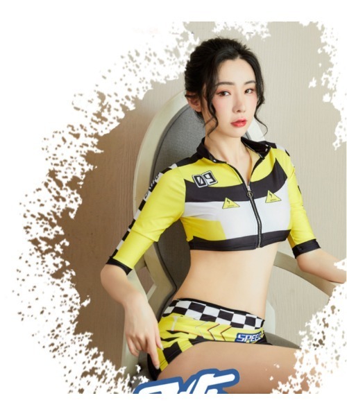 おしゃれスタ（オシャレスタ）の「大胆　レースクイーン　コスプレ（コスチューム/パーティーグッズ・レディース・イエロー・FREE）」の9枚目の写真