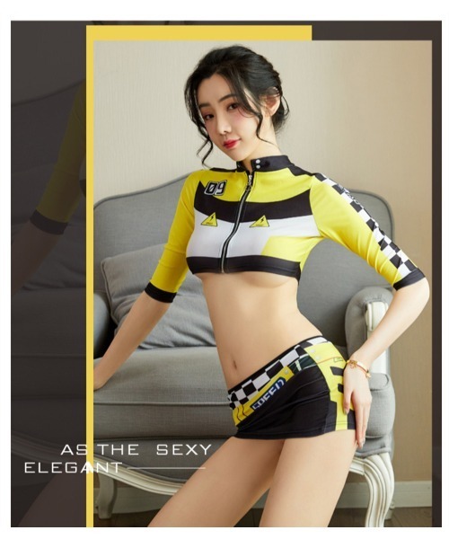 おしゃれスタ（オシャレスタ）の「大胆　レースクイーン　コスプレ（コスチューム/パーティーグッズ・レディース・イエロー・FREE）」の5枚目の写真