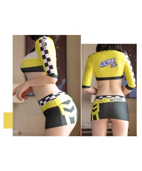 おしゃれスタ（オシャレスタ）の「大胆　レースクイーン　コスプレ（コスチューム/パーティーグッズ・レディース・イエロー・FREE）」の3枚目の写真