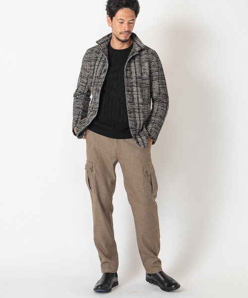 MEN'S BIGI(メンズビギ)の「ワッフルプリント ニットフリース(その他アウター・メンズ・ブラック/ブラウン・03/01/04/02)」の14枚目の写真