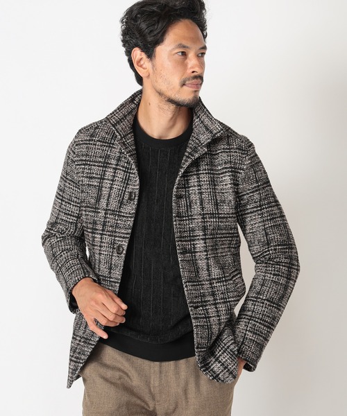 MEN'S BIGI(メンズビギ)の「ワッフルプリント ニットフリース(その他アウター・メンズ・ブラック/ブラウン・03/01/04/02)」の11枚目の写真