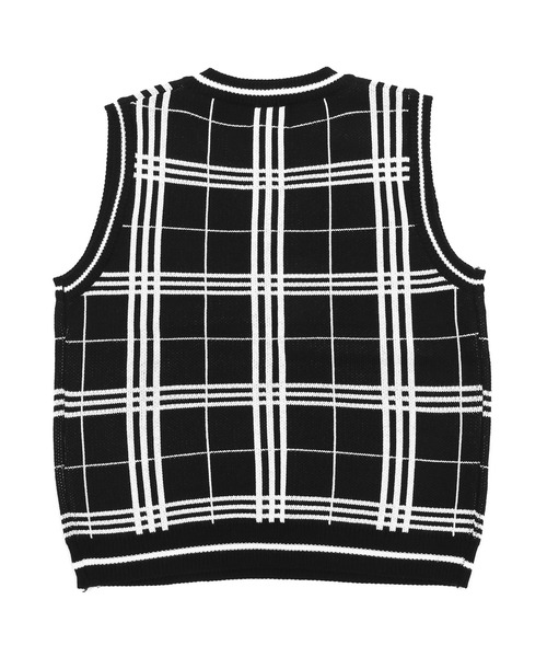 Figments（フィグメンツ）の「チェックニットベスト（ベスト・レディース・ブラック/ベージュ・FREE）」の7枚目の写真