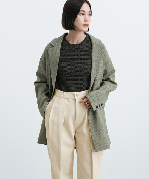 select MOCA(セレクトモカ)の「ボックスタックテーパードパンツ(デニムパンツ・レディース・ブラック/アイボリー・SMALL/MEDIUM)」の4枚目の写真