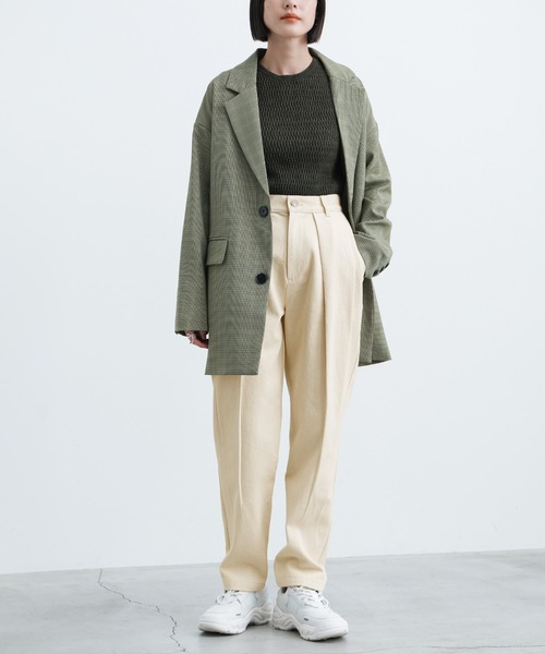 select MOCA(セレクトモカ)の「ボックスタックテーパードパンツ(デニムパンツ・レディース・ブラック/アイボリー・SMALL/MEDIUM)」の10枚目の写真