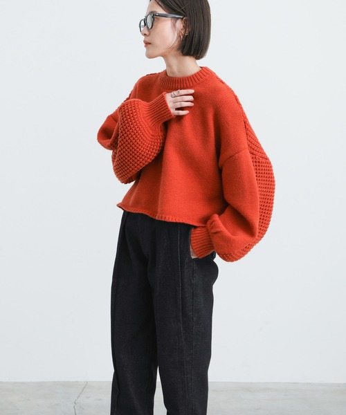 select MOCA(セレクトモカ)の「ボックスタックテーパードパンツ(デニムパンツ・レディース・ブラック/アイボリー・SMALL/MEDIUM)」の3枚目の写真