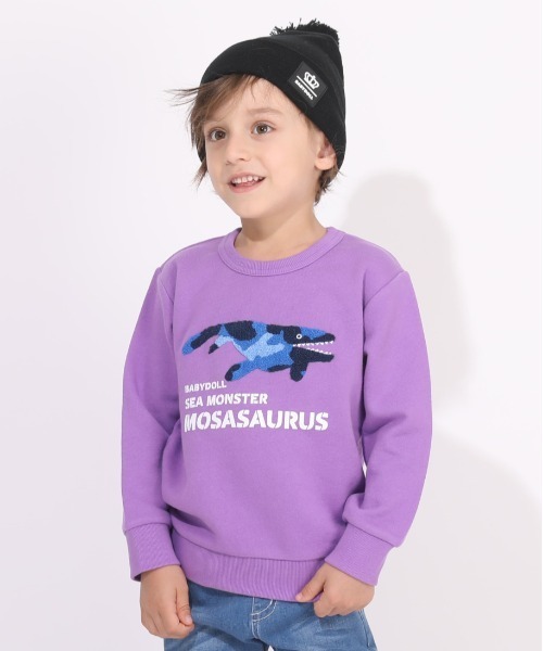 BABYDOLL(ベビードール)の「サガラ トレーナー 5865K(スウェット・キッズ・ブラック×ピンク/ベビーピンク/ブラック系その他/マスタード/パープル/ライトブルー/ベージュ/ブルー系その他2/ライトグリーン/ブラウン系その他/ベージュ系その他/バイオレット/ブラウン/ピンク系その他/ライトベージュ/ブラック×ホワイト・100cm/130cm/90cm/140cm/110cm/120cm)」の13枚目の写真