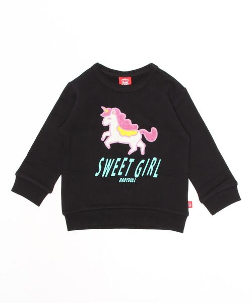 BABYDOLL(ベビードール)の「サガラ トレーナー 5865K(スウェット・キッズ・ブラック×ピンク/ベビーピンク/ブラック系その他/マスタード/パープル/ライトブルー/ベージュ/ブルー系その他2/ライトグリーン/ブラウン系その他/ベージュ系その他/バイオレット/ブラウン/ピンク系その他/ライトベージュ/ブラック×ホワイト・100cm/130cm/90cm/140cm/110cm/120cm)」の4枚目の写真