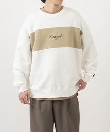 【KANGOL／カンゴール】胸切替筆記体ロゴクルーネックスウェット/裏起毛