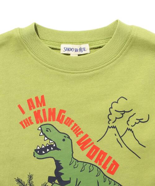 SHOO・LA・RUE（シューラルー）の「◆【90-140cm】裏毛裾レイヤード3柄トレーナー（スウェット・キッズ・ダークグリーン/ブルー/黄緑系・11/10/12/13/14/09）」の10枚目の写真