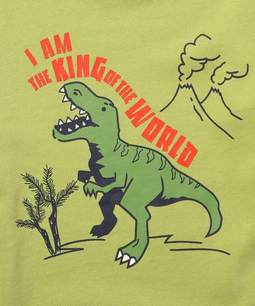 SHOO・LA・RUE（シューラルー）の「◆【90-140cm】裏毛裾レイヤード3柄トレーナー（スウェット・キッズ・ダークグリーン/ブルー/黄緑系・11/10/12/13/14/09）」の4枚目の写真