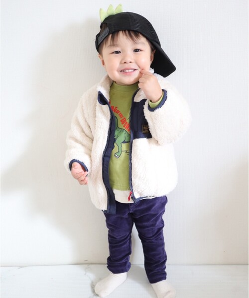 SHOO・LA・RUE（シューラルー）の「◆【90-140cm】裏毛裾レイヤード3柄トレーナー（スウェット・キッズ・ダークグリーン/ブルー/黄緑系・11/10/12/13/14/09）」の16枚目の写真