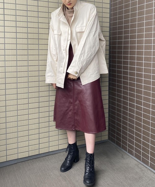 HEYUMM（ヘユム）の「ハイネックワークジャケット（その他アウター・レディース・アイボリー/ブルー/ブラウン・ONE）」の18枚目の写真