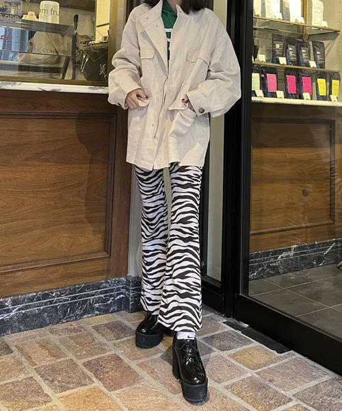 HEYUMM（ヘユム）の「ハイネックワークジャケット（その他アウター・レディース・アイボリー/ブルー/ブラウン・ONE）」の8枚目の写真