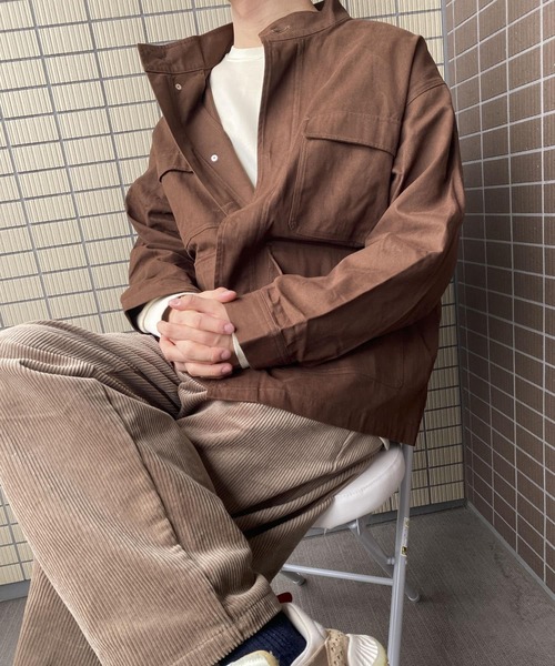 HEYUMM（ヘユム）の「ハイネックワークジャケット（その他アウター・レディース・アイボリー/ブルー/ブラウン・ONE）」の22枚目の写真