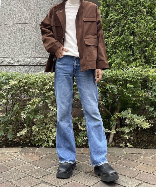 HEYUMM（ヘユム）の「ハイネックワークジャケット（その他アウター・レディース・アイボリー/ブルー/ブラウン・ONE）」の11枚目の写真