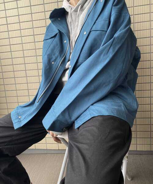 HEYUMM（ヘユム）の「ハイネックワークジャケット（その他アウター・レディース・アイボリー/ブルー/ブラウン・ONE）」の13枚目の写真