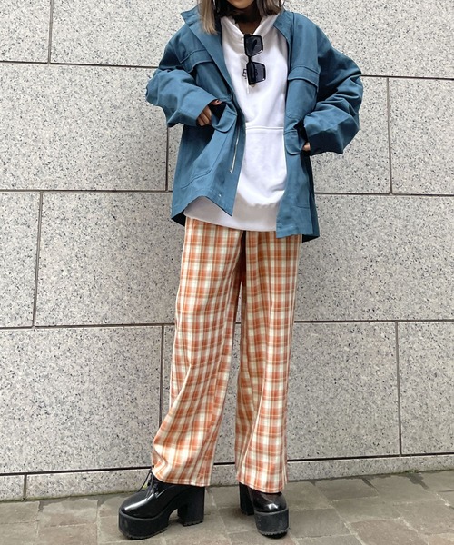 HEYUMM（ヘユム）の「ハイネックワークジャケット（その他アウター・レディース・アイボリー/ブルー/ブラウン・ONE）」の15枚目の写真