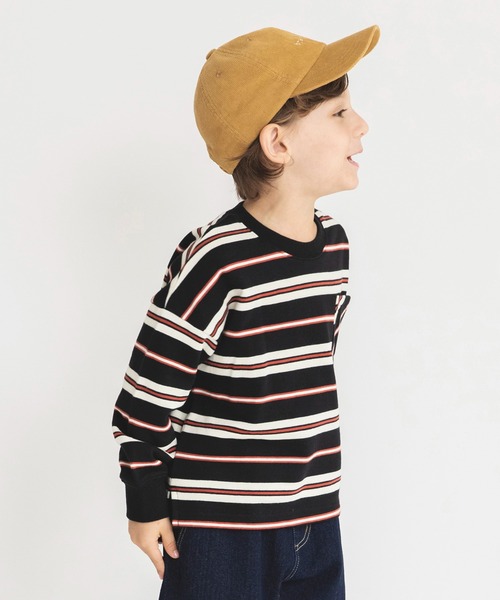 BRANSHES(ブランシェス)の「【マルチボーダー】トレーナー(スウェット・キッズ・グリーン/ブラック・90/130/140/100/110/120/150)」の3枚目の写真