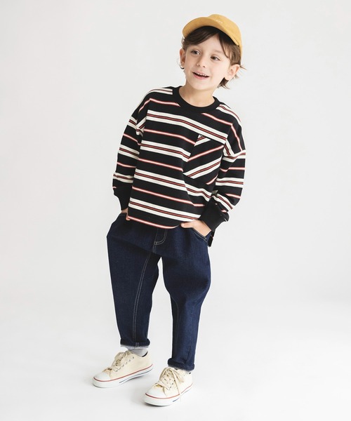 BRANSHES(ブランシェス)の「【マルチボーダー】トレーナー(スウェット・キッズ・グリーン/ブラック・90/130/140/100/110/120/150)」の13枚目の写真