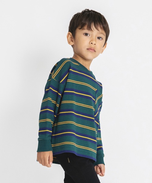 BRANSHES(ブランシェス)の「【マルチボーダー】トレーナー(スウェット・キッズ・グリーン/ブラック・90/130/140/100/110/120/150)」の18枚目の写真