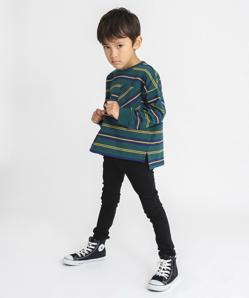 BRANSHES(ブランシェス)の「【マルチボーダー】トレーナー(スウェット・キッズ・グリーン/ブラック・90/130/140/100/110/120/150)」の14枚目の写真