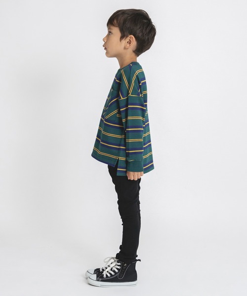 BRANSHES(ブランシェス)の「【マルチボーダー】トレーナー(スウェット・キッズ・グリーン/ブラック・90/130/140/100/110/120/150)」の10枚目の写真