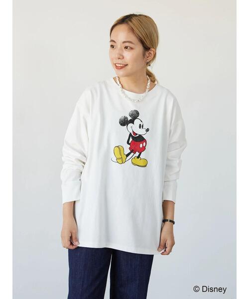 Disney（ディズニー）の「プリントカットプルオーバー/Mickey（Tシャツ/カットソー・レディース・ネイビー/オフホワイト・FREE）」の3枚目の写真
