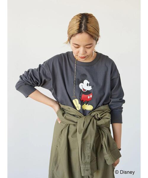 Disney（ディズニー）の「プリントカットプルオーバー/Mickey（Tシャツ/カットソー・レディース・ネイビー/オフホワイト・FREE）」の4枚目の写真