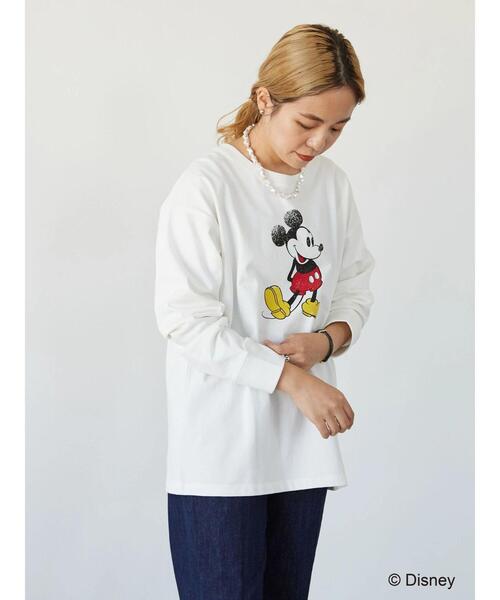Disney（ディズニー）の「プリントカットプルオーバー/Mickey（Tシャツ/カットソー・レディース・ネイビー/オフホワイト・FREE）」の5枚目の写真