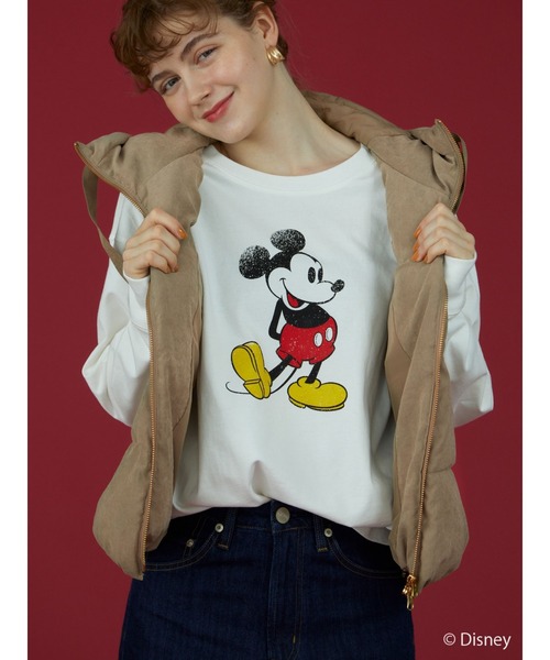 Disney（ディズニー）の「プリントカットプルオーバー/Mickey（Tシャツ/カットソー・レディース・ネイビー/オフホワイト・FREE）」の2枚目の写真
