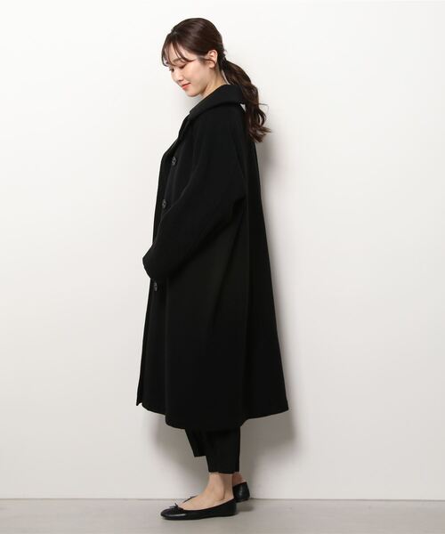 RUMBLE RED(ランブルレッド)の「Schott×RUMBLE RED/ショット×ランブルレッド/OVAL LINE PEACOAT/オーバル ラインピーコート(ステンカラーコート・レディース・ブラック・FREE)」の2枚目の写真