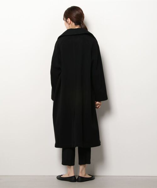 RUMBLE RED(ランブルレッド)の「Schott×RUMBLE RED/ショット×ランブルレッド/OVAL LINE PEACOAT/オーバル ラインピーコート(ステンカラーコート・レディース・ブラック・FREE)」の3枚目の写真