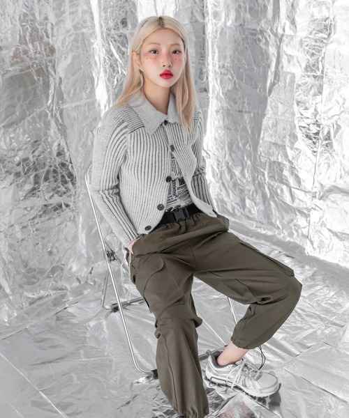 FOLLOWIN（フォロウィン）の「ベルトチェーンストリートカーゴパンツ（カーゴパンツ・レディース・ブラック/ベージュ/カーキ・FREE）」の9枚目の写真