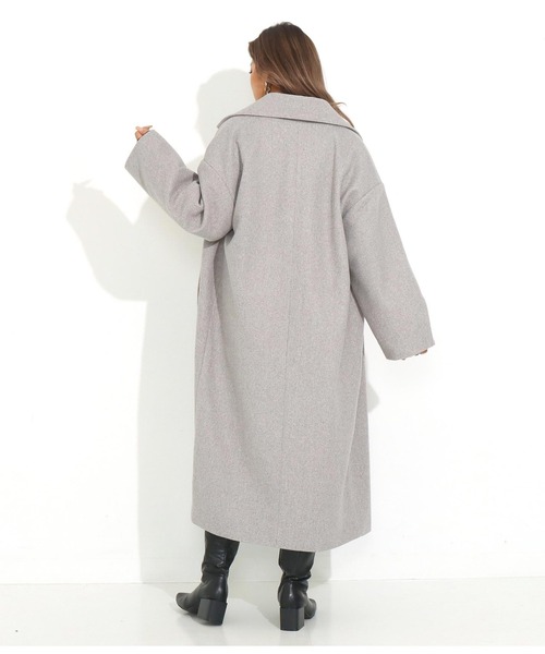 ANAP(アナップ)の「袖タック杢ニットモッサオーバーコート(チェスターコート・レディース・ブラウン/グレー・FREE)」の7枚目の写真