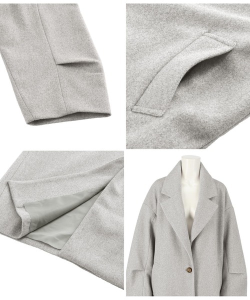 ANAP(アナップ)の「袖タック杢ニットモッサオーバーコート(チェスターコート・レディース・ブラウン/グレー・FREE)」の13枚目の写真