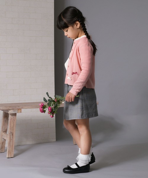 trois lapins kp（トロワラパンケーピー）の「先染めチェックスカート(110-130cm)（スカート・キッズ・ブラック・130cm/120cm/110cm）」の5枚目の写真