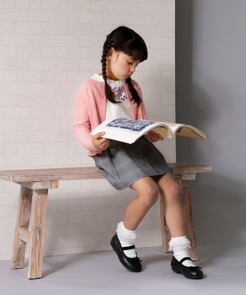 trois lapins kp（トロワラパンケーピー）の「先染めチェックスカート(110-130cm)（スカート・キッズ・ブラック・130cm/120cm/110cm）」の6枚目の写真