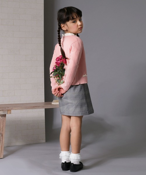 trois lapins kp（トロワラパンケーピー）の「先染めチェックスカート(110-130cm)（スカート・キッズ・ブラック・130cm/120cm/110cm）」の7枚目の写真