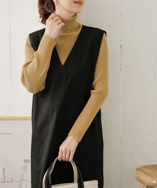 URBAN RESEARCH DOORS(アーバンリサーチドアーズ)の「タートルネックリブニット(ニット/セーター・レディース・ブラック/ベージュ/グレー系その他・ONE)」の6枚目の写真