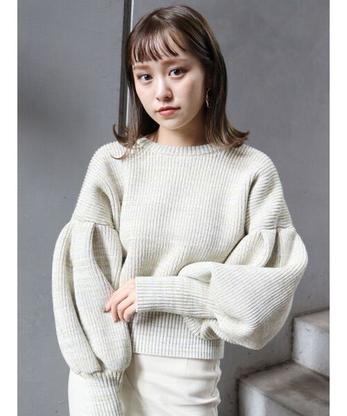 MURUA（ムルーア）の「クロップドボリュームニット（ニット/セーター・レディース・ブラウン/アイボリー・FREE）」の16枚目の写真