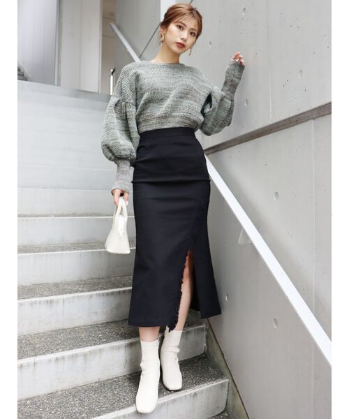 MURUA（ムルーア）の「クロップドボリュームニット（ニット/セーター・レディース・ブラウン/アイボリー・FREE）」の13枚目の写真