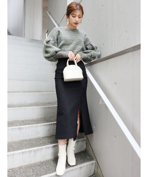 MURUA（ムルーア）の「クロップドボリュームニット（ニット/セーター・レディース・ブラウン/アイボリー・FREE）」の17枚目の写真