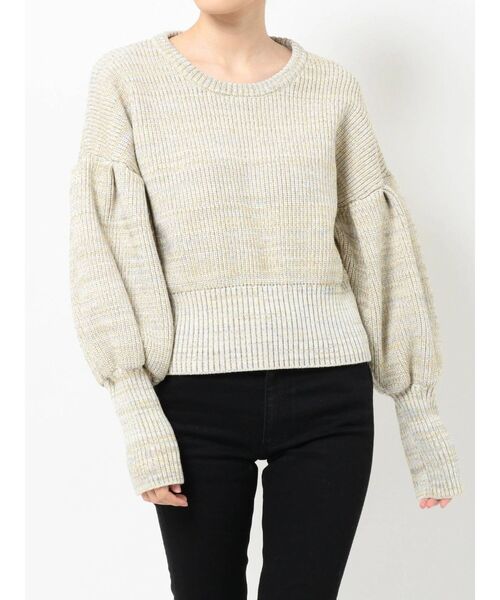 MURUA（ムルーア）の「クロップドボリュームニット（ニット/セーター・レディース・ブラウン/アイボリー・FREE）」の9枚目の写真