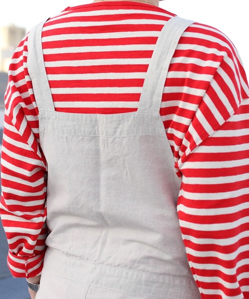 DANTON（ダントン）の「DANTON/ダントン　コットンリネン　サロペット パンツ　COTTON LINEN SALOPETTE PANTS DT-E0002 LHP（サロペット/オーバーオール・レディース・ブラック/ナチュラル・36）」の14枚目の写真