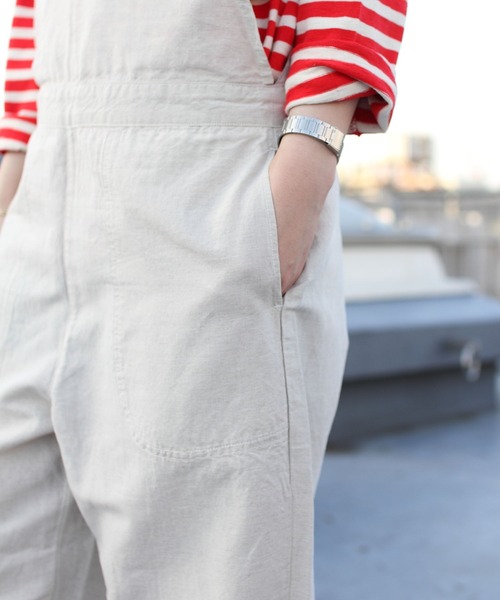 DANTON（ダントン）の「DANTON/ダントン　コットンリネン　サロペット パンツ　COTTON LINEN SALOPETTE PANTS DT-E0002 LHP（サロペット/オーバーオール・レディース・ブラック/ナチュラル・36）」の16枚目の写真