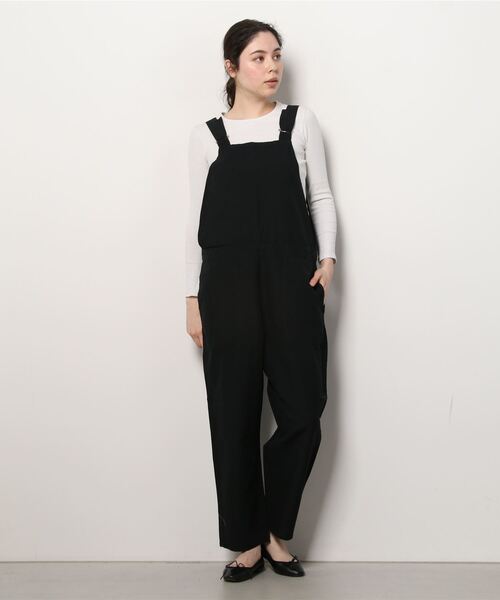 DANTON（ダントン）の「DANTON/ダントン　コットンリネン　サロペット パンツ　COTTON LINEN SALOPETTE PANTS DT-E0002 LHP（サロペット/オーバーオール・レディース・ブラック/ナチュラル・36）」の8枚目の写真