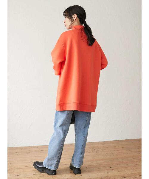 Green　Parks（グリーンパークス）の「裏起毛ハイネックチュニック＊（スウェット・レディース・オレンジ/グリーン/ダークグレー・FREE）」の6枚目の写真