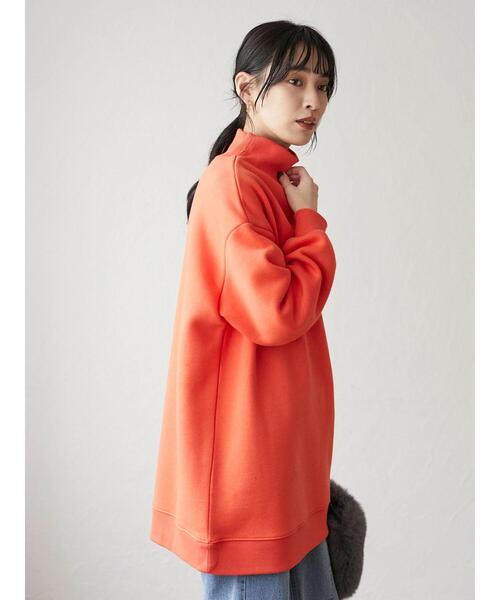 Green　Parks（グリーンパークス）の「裏起毛ハイネックチュニック＊（スウェット・レディース・オレンジ/グリーン/ダークグレー・FREE）」の7枚目の写真
