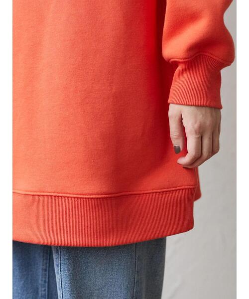 Green　Parks（グリーンパークス）の「裏起毛ハイネックチュニック＊（スウェット・レディース・オレンジ/グリーン/ダークグレー・FREE）」の12枚目の写真